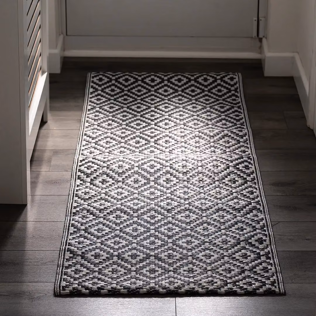 Valiant Geometric Grey Hallway Runner Rug, W: 168 cm, D: 61 cm – 2