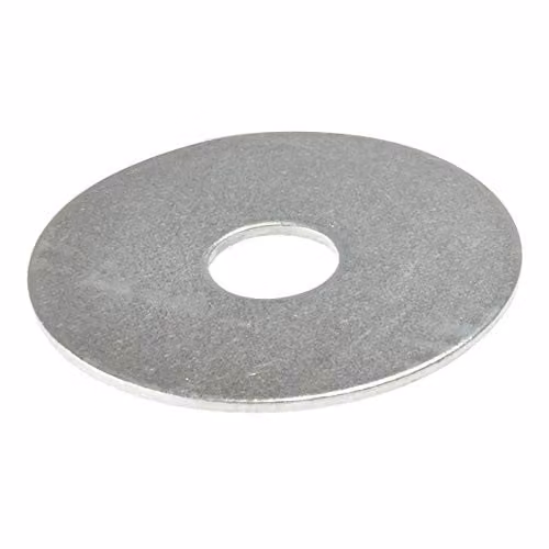 Forgefix Silver Galvanised Flat Mudguard Washers, M8 x 50mm, Pack of 10