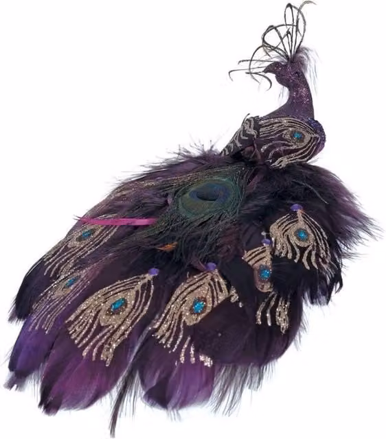KDMD Purple Peacock Christmas Ornament Figure, 30 cm