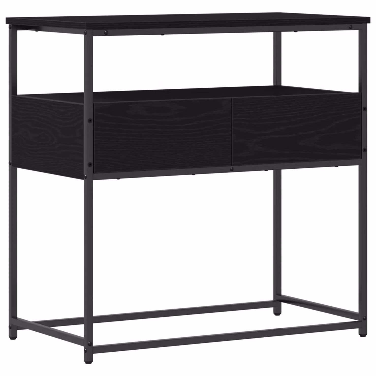 Berkfield Home Console Table in Black Oak with Steel Sled Base, W/D/H: 75 x 40 x 75 cm – 2