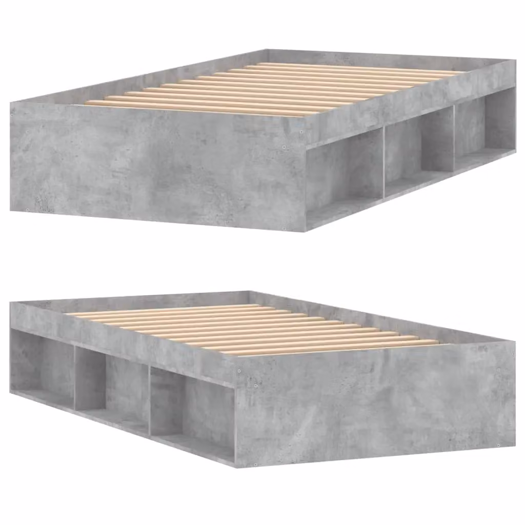 Berkfield Home Modern Bed Frame in Concrete Grey, W: 90 cm, L: 200 cm – 3