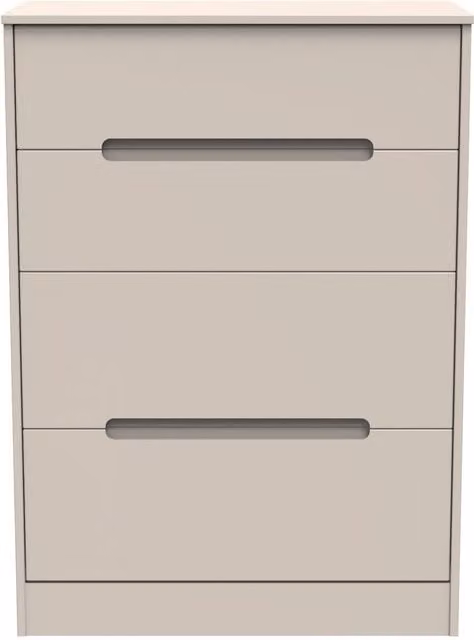 Ready Assembled 2 U Bristol 4 Drawer Deep Chest in Taupe