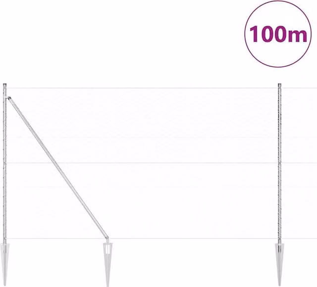 Berkfield Home Hexagon Fence in Silver Galvanised Steel, H: 150 cm x W: 100 m – 1
