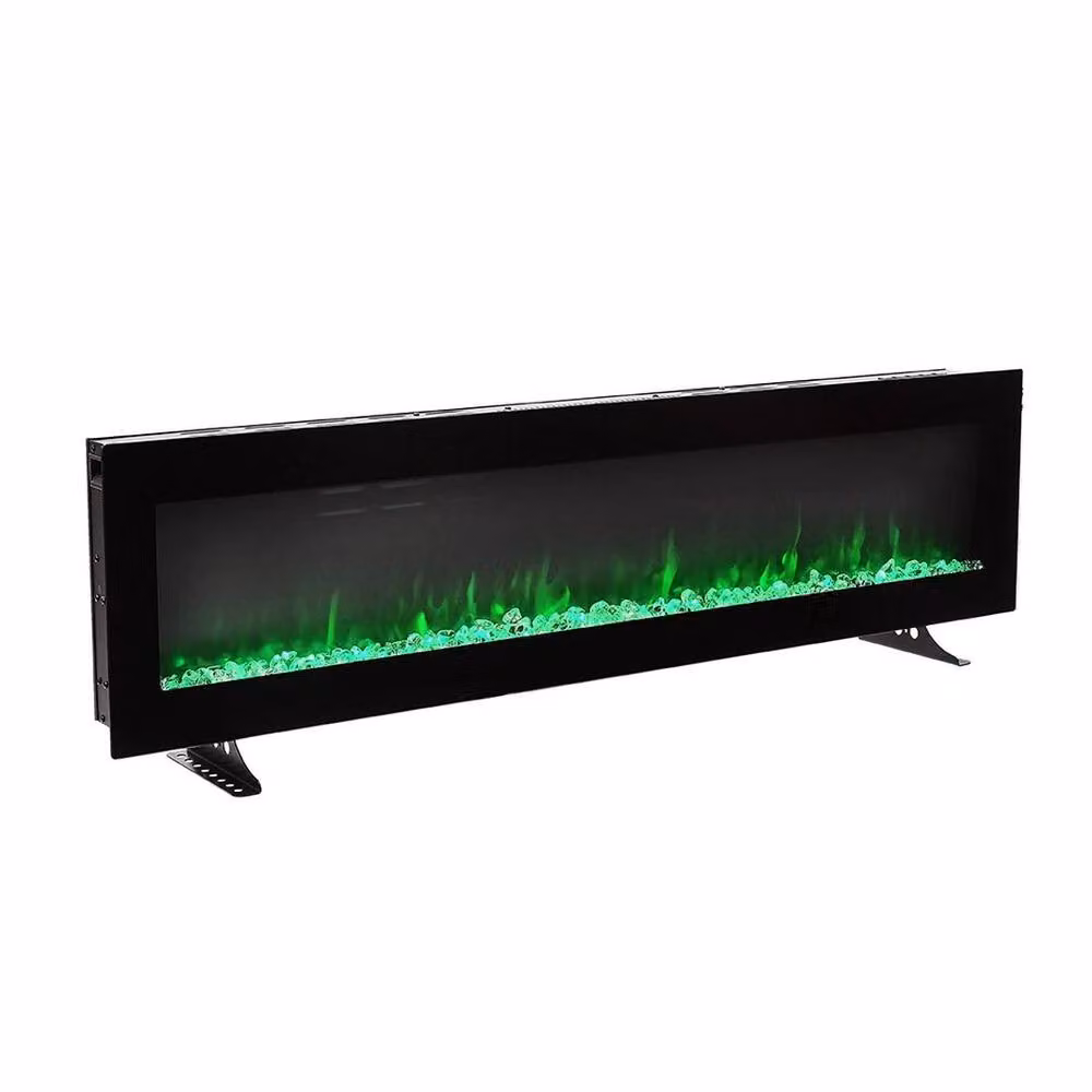 FORGEVIO Black Wall Mounted LED Fireplace, W: 101.6 cm, H: 52 cm – 3