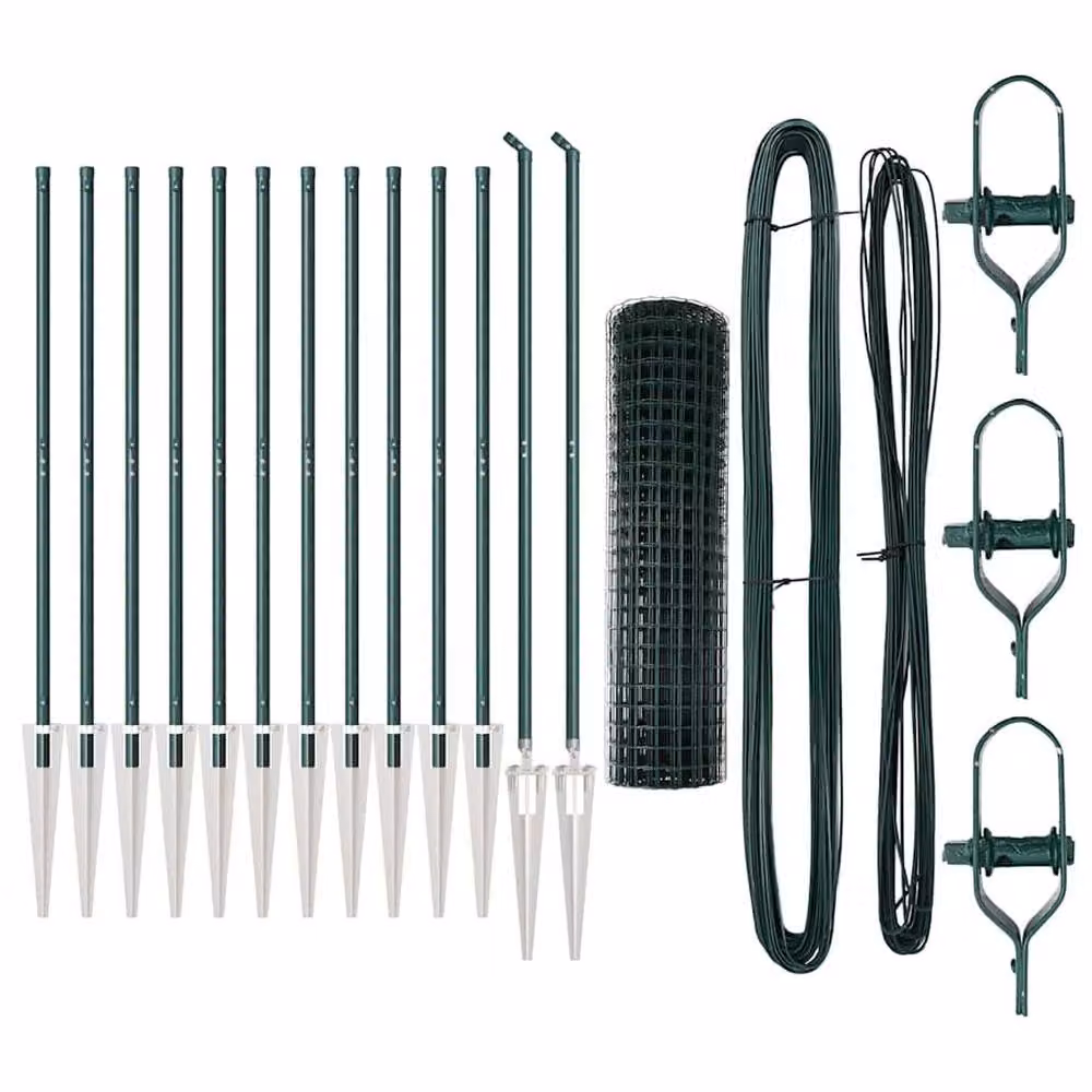 Berkfield Home Green Euro Fence with 13 Spike Posts, 1 x 25 m, Galvanised Steel – 3