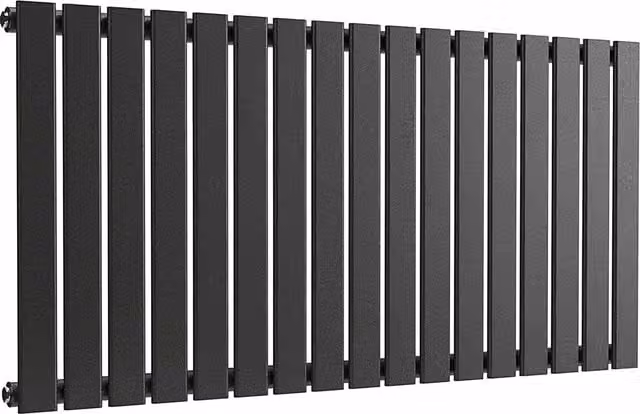 Lux Heat Single Flat Horizontal Steel Radiator in Pewter, W/H: 1190 x 600 mm