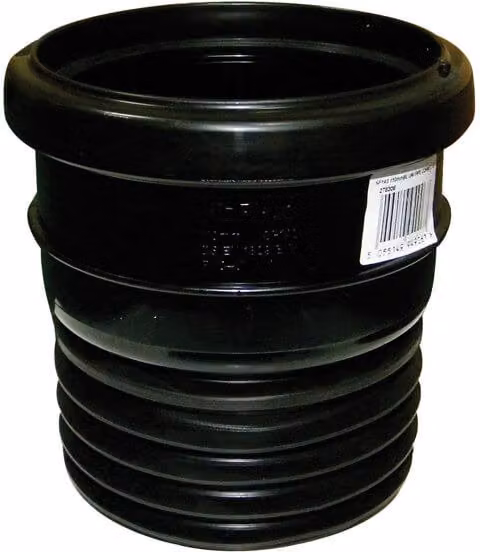 FloPlast Universal Adaptor for Ring Seal Soil PVC Pipe to Cast Iron or Clay Drainage, Black