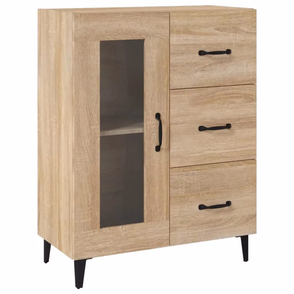 Berkfield Home Sonoma Oak Sideboard in Brown, W: 69.5 cm, D: 34 cm, H: 90 cm – 2