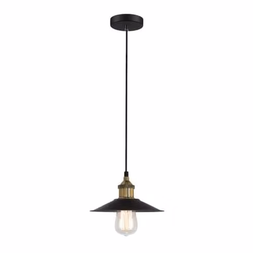 Netlighting Industrial and Retro Black Metal Hanging Pendant Light with E27 Shade