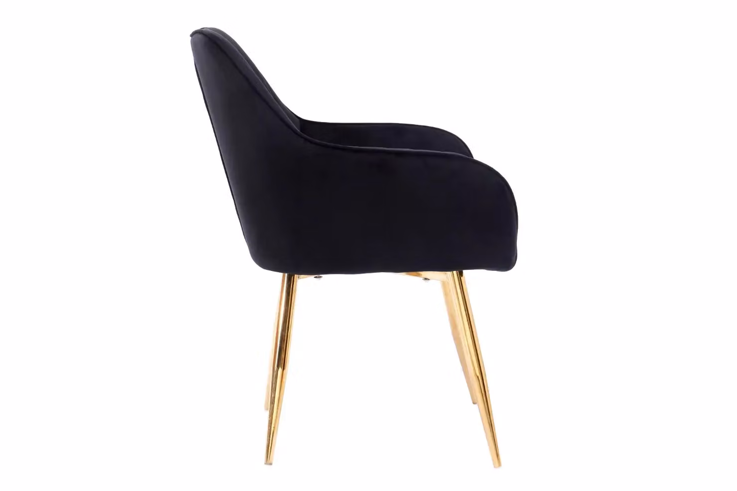 Hygrad Set of 2 Black Velvet Dining Chairs with Gold Metal Legs – 5