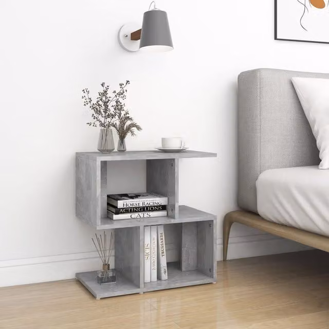 Berkfield Home Set of 2 Modern Bedside Cabinets in Concrete Grey, W/D/H: 50 x 30 x 51.5 cm – 1