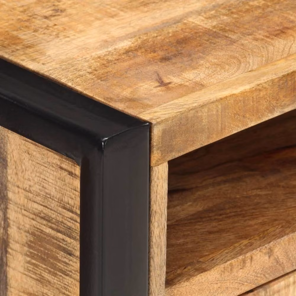Berkfield Home Bedside Cabinet in Brown Solid Mango Wood, W/D/H: 40 x 35 x 55 cm – 5