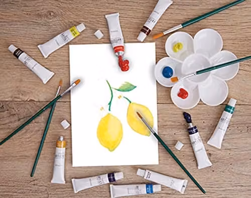 Bee & Bumble Gouache Art Box Craft Kit with Multicolour Paints, Brush Set, Palette and A5 Watercolour Pad – 2