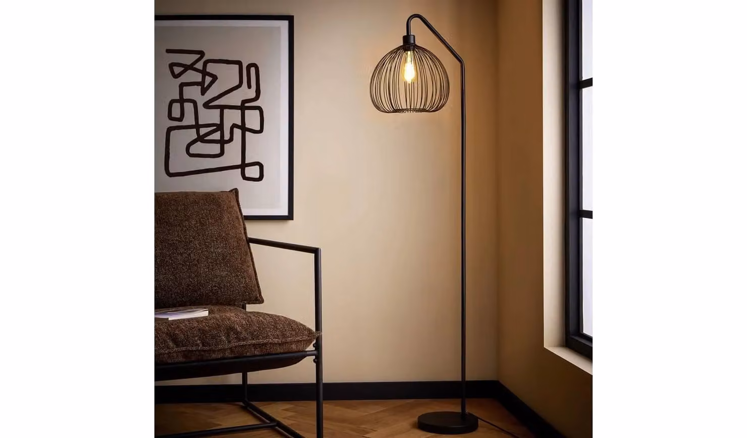 Nyx Metal Floor Lamp in Black by Cheap Furniture Warehouse