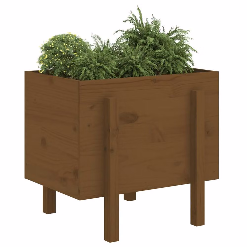 Berkfield Home Garden Planter in Brown Solid Wood, W/D/H: 62 x 50 x 57 cm – 3