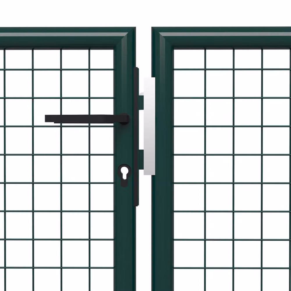 Berkfield Home Durable Steel Garden Gate, Green, W: 400 cm, H: 150 cm – 3