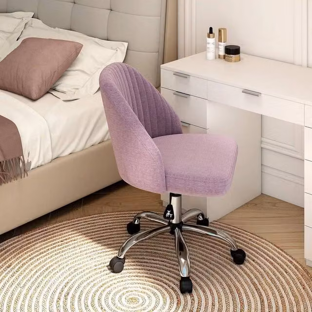 EONLION Modern Armless Purple Fabric Task Chair for Home Office – 1