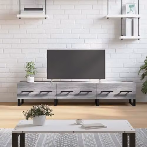 vidaXL Modern Grey TV Cabinet with Media Compartments, W/D/H: 150 x 36 x 30 cm – 2