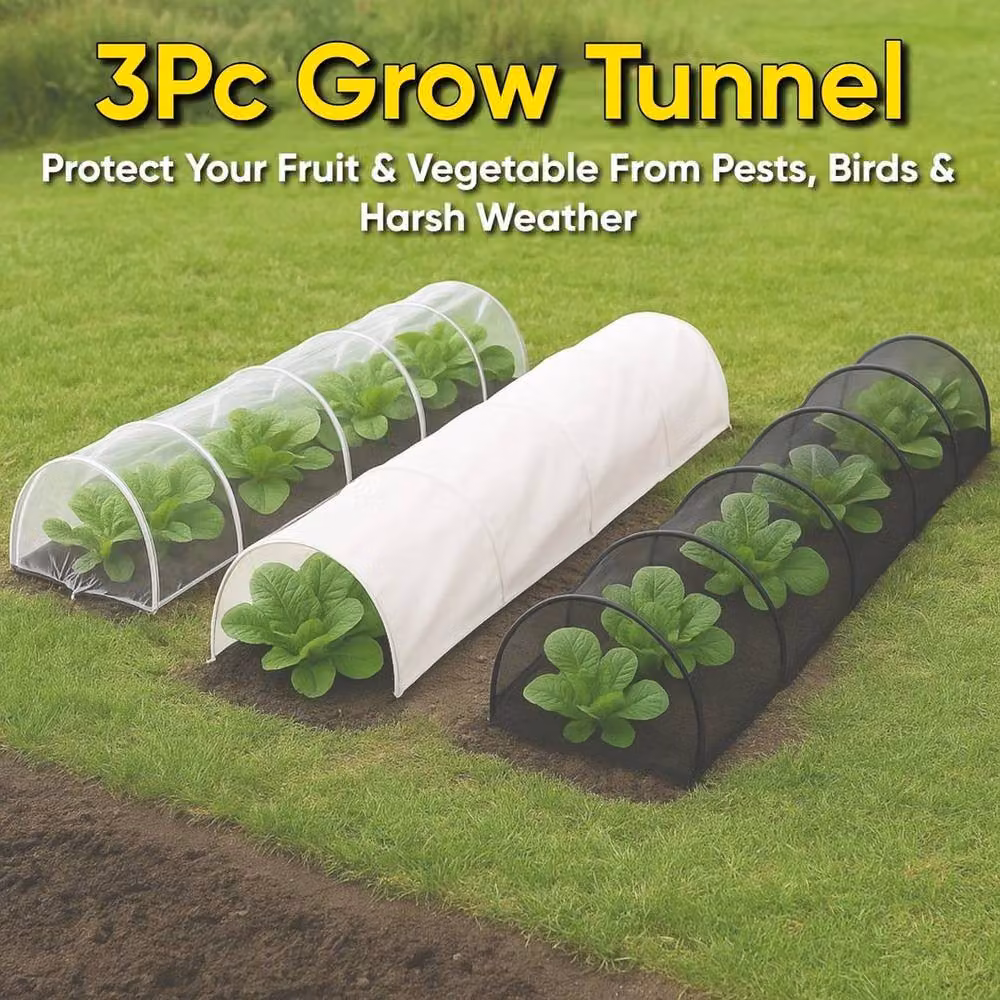NESTLUNE 3-Piece Multicolour Garden Grow Tunnel for Vegetable and Plant Protection, W/D/H: 100 x 15 x 15 cm – 4