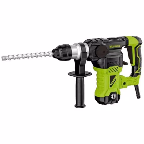 Zipper ZI-BHA1500DN SDS-Plus Rotary Hammer, 1500W, 230V, Green with Accessories and Suitcase
