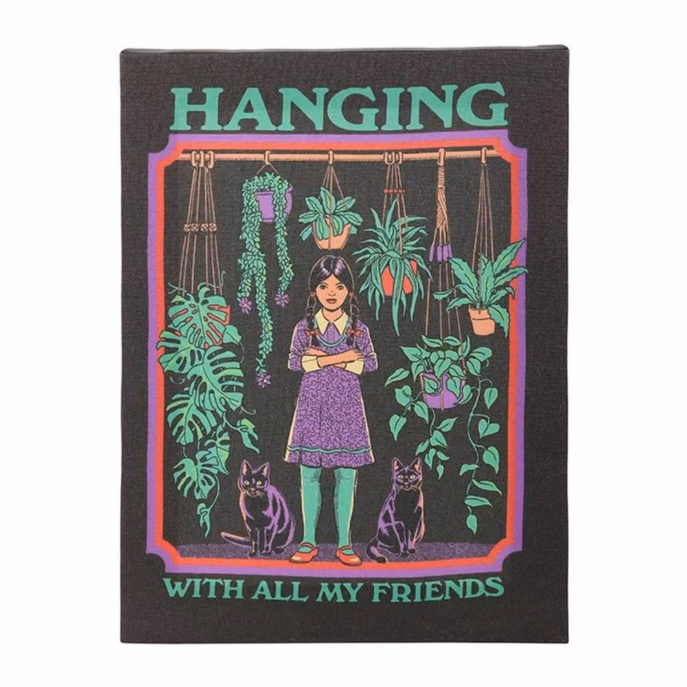 Uniqueful Hanging With All My Friends Canvas Plaque by Steven Rhodes, Multicolour, W: 19 cm, H: 25 cm – 3