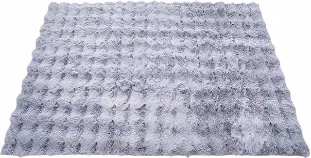 Livingandhome Knitted Faux Rabbit Fur Sofa Cover in Grey