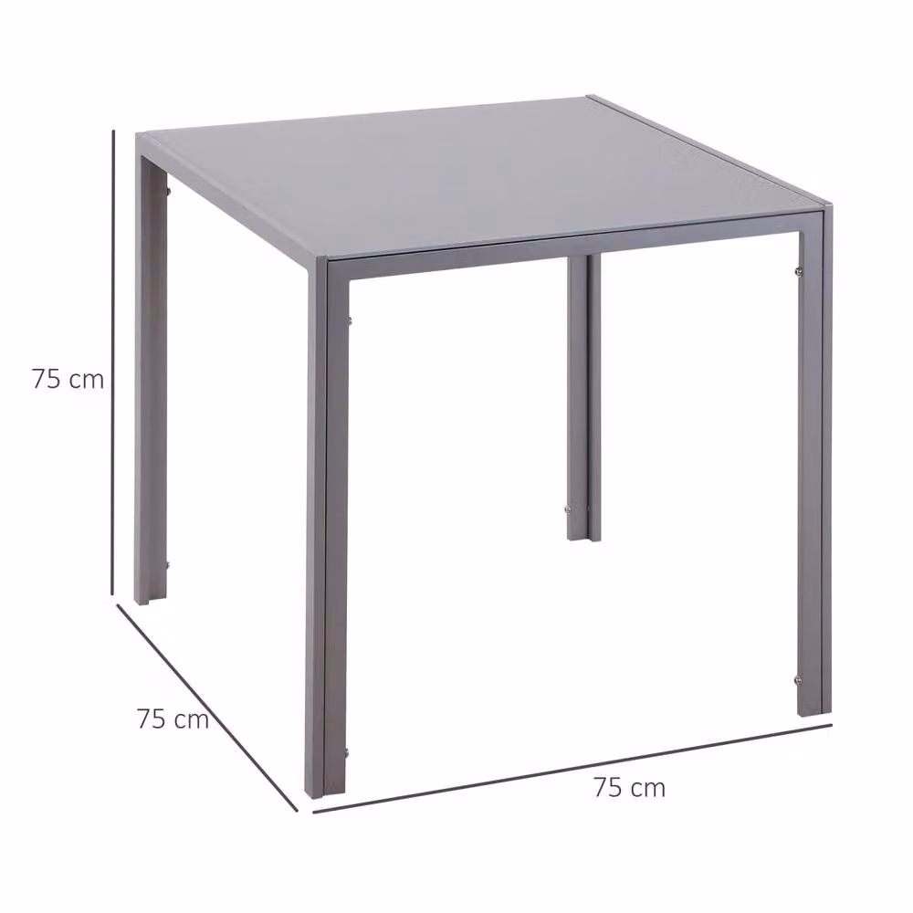 Wyld Haus Conona Square Glass Dining Table, Grey, W/D/H: 75 x 75 x 75 cm – 3
