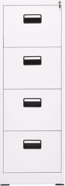 Berkfield Home White Steel Filing Cabinet W/D/H: 46 x 62 x 133 cm
