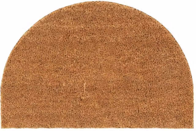 Berkfield Home Natural Half Round Coir Door Mat in Brown, W/D: 60 x 40 cm – 1