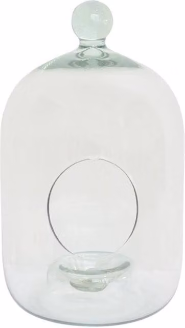 Ivyline Glass Bell Jar Open Terrarium in Clear, H35 x D19.5 cm – 1
