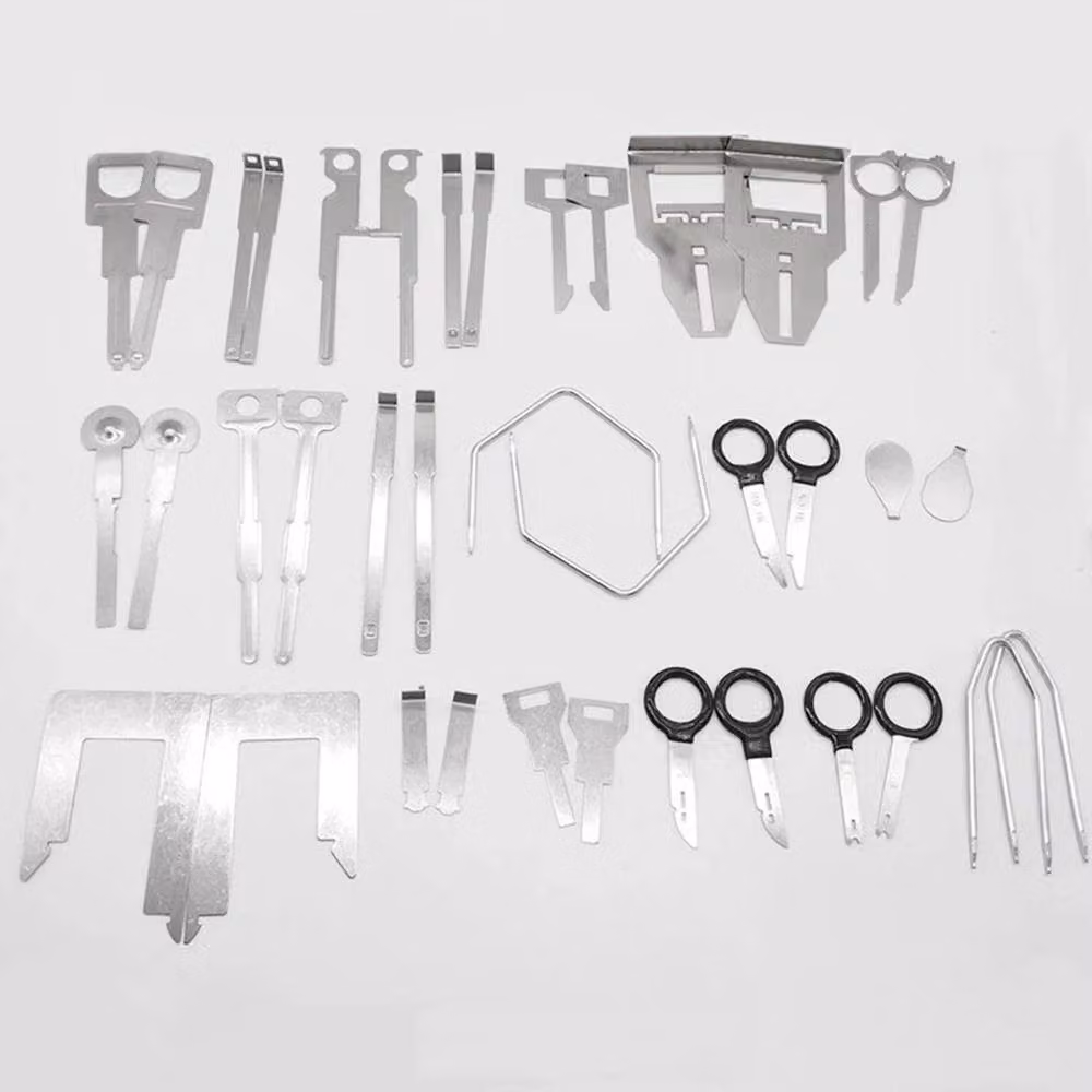 FLAVORA 38-Piece Blue Stainless Steel Car Radio Stereo Audio Head Unit Key Removal Tool Set – 2