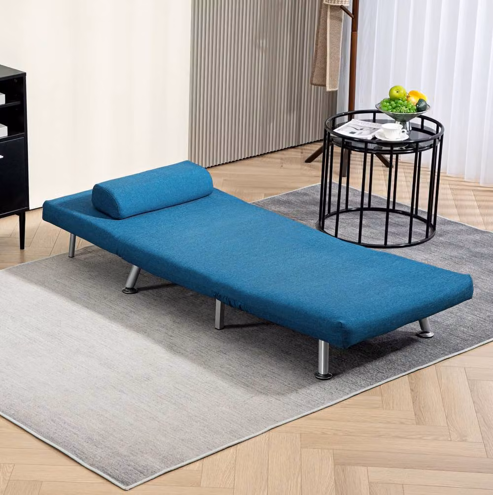 STILVORA 3-in-1 Sleeper Chair with Five-Position Back in Blue – 2