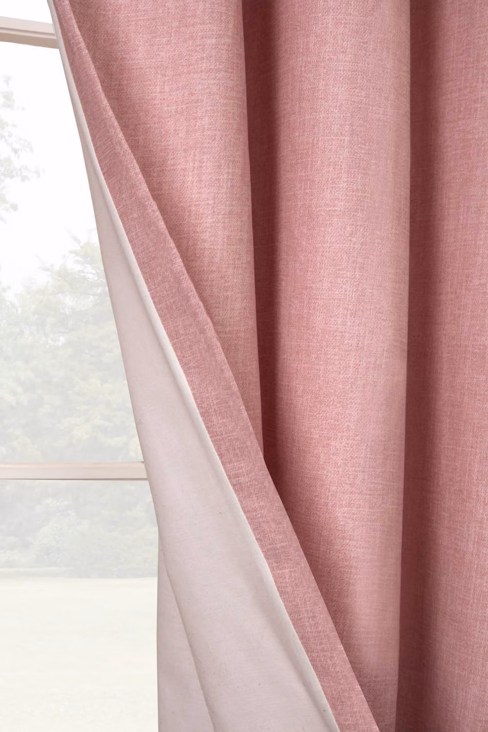 Smart Living Textured Graphic Print Eyelet Lined Curtains, 2 Panels, Pink, Width: 167 cm, Drop: 137 cm – 3
