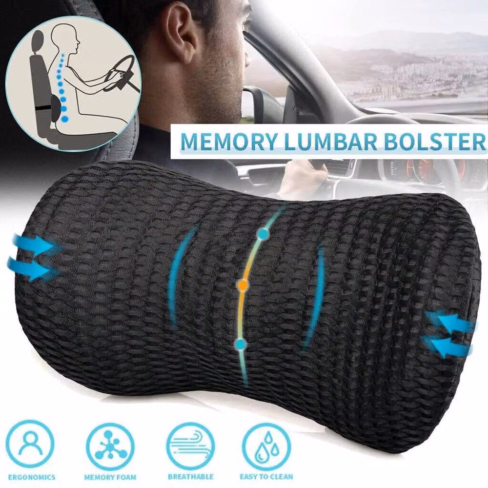 Havendro Black Memory Foam Back Cushion with 4D Mesh for Car and Office Seats – 2