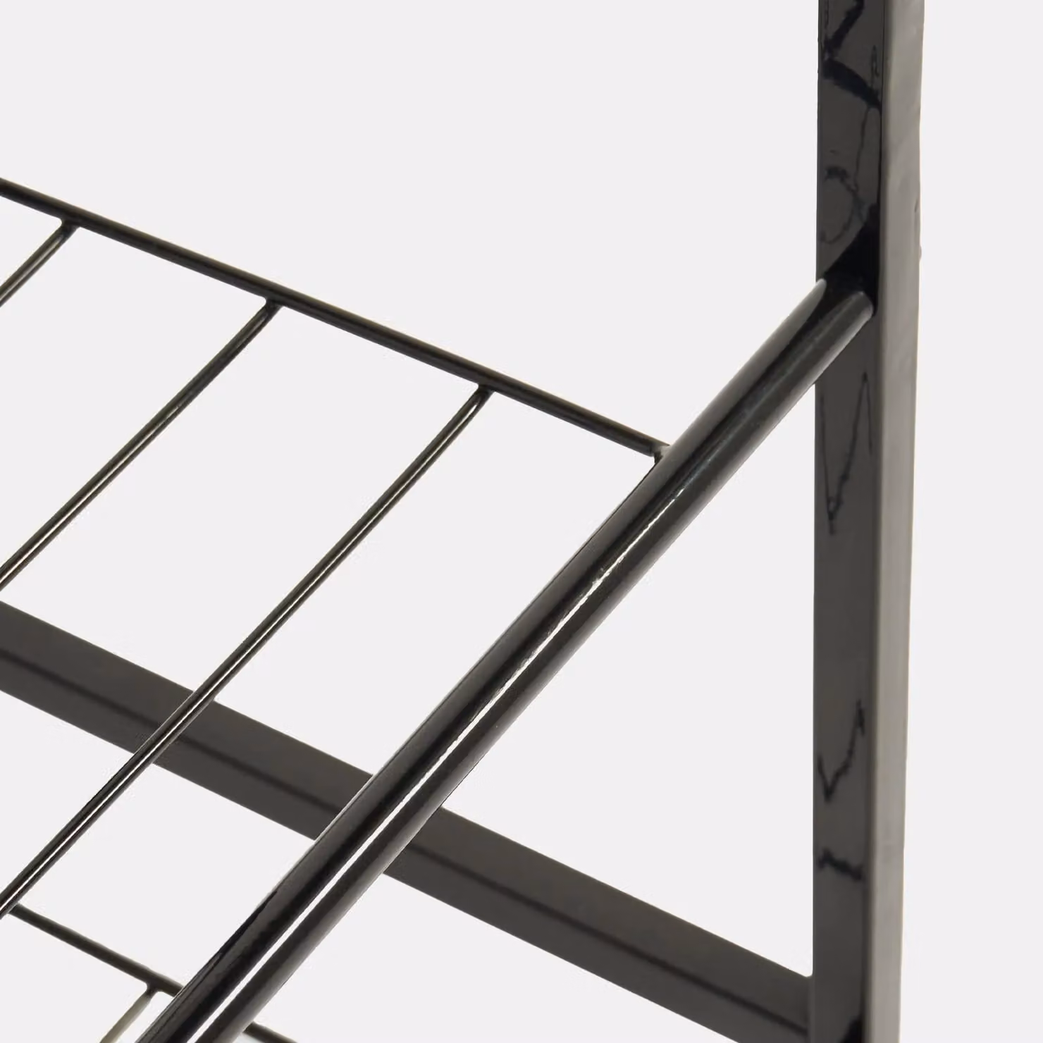 OHS 4 Tier Freestanding Shoe Rack with Black Metal Frame and MDF Shelves – 3