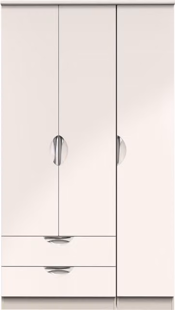 2 U Holborn Ready Assembled Triple Wardrobe with 2 Drawers in Taupe