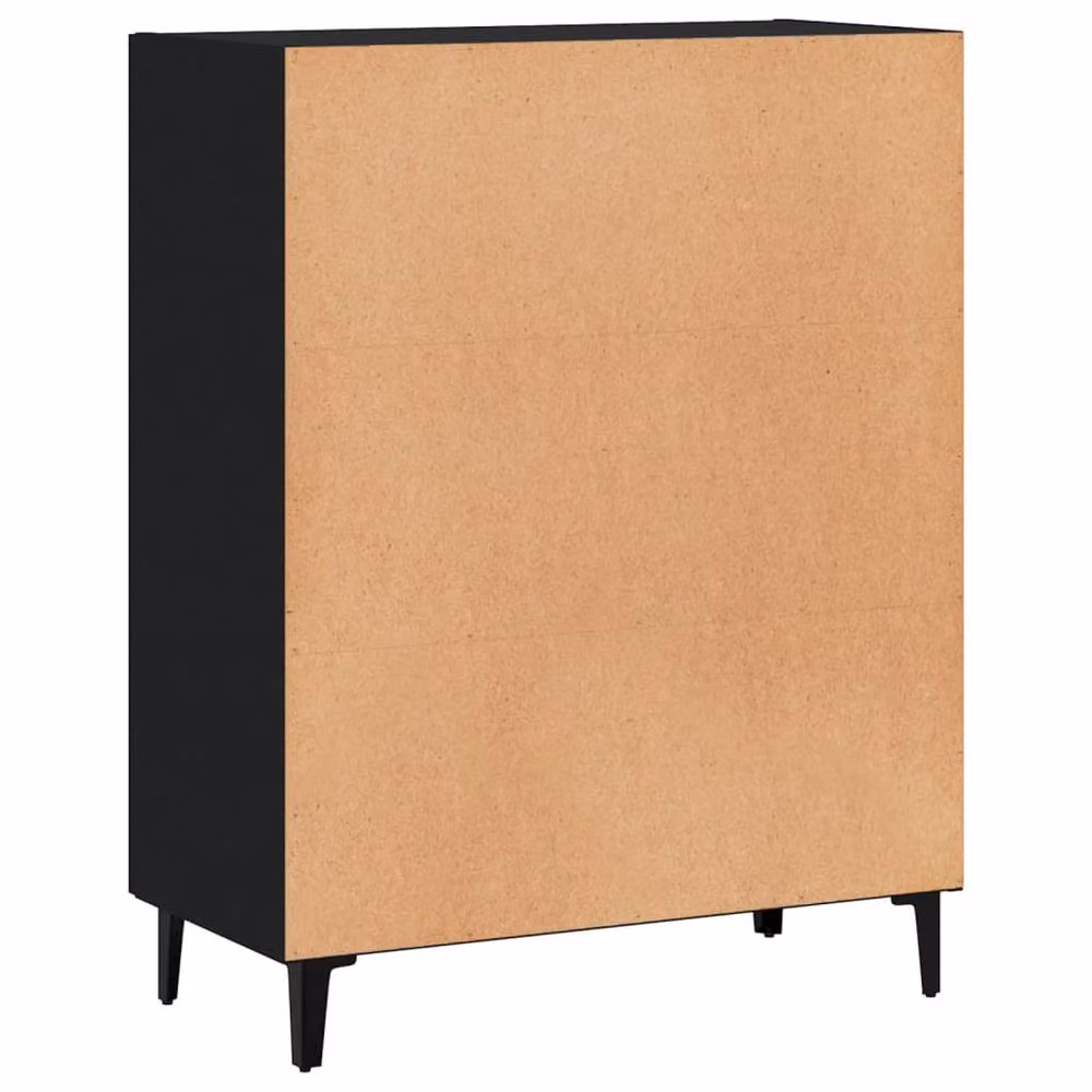 Berkfield Home Black Modern Sideboard with Glass and MDF, W/D/H: 69.5 x 34 x 90 cm – 6