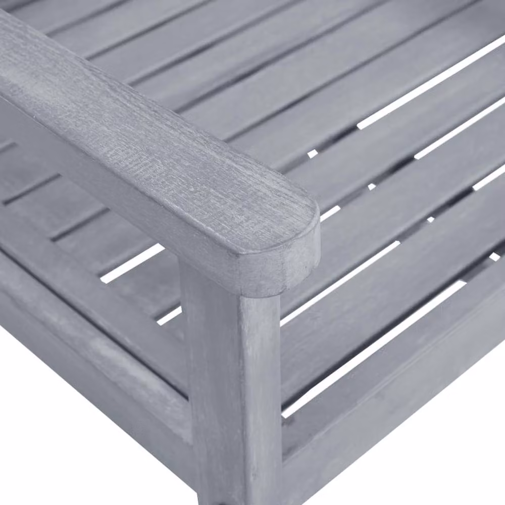 Berkfield Home Set of 8 Modern Garden Chairs in Grey Solid Acacia Wood – 3