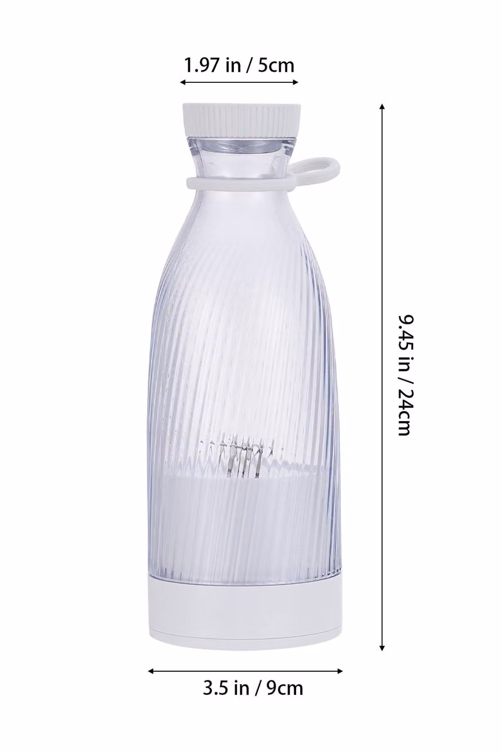 Living and Home Portable Personal Blender with 6-Leaf 304 Stainless Steel Blades, White, 500ml – 3