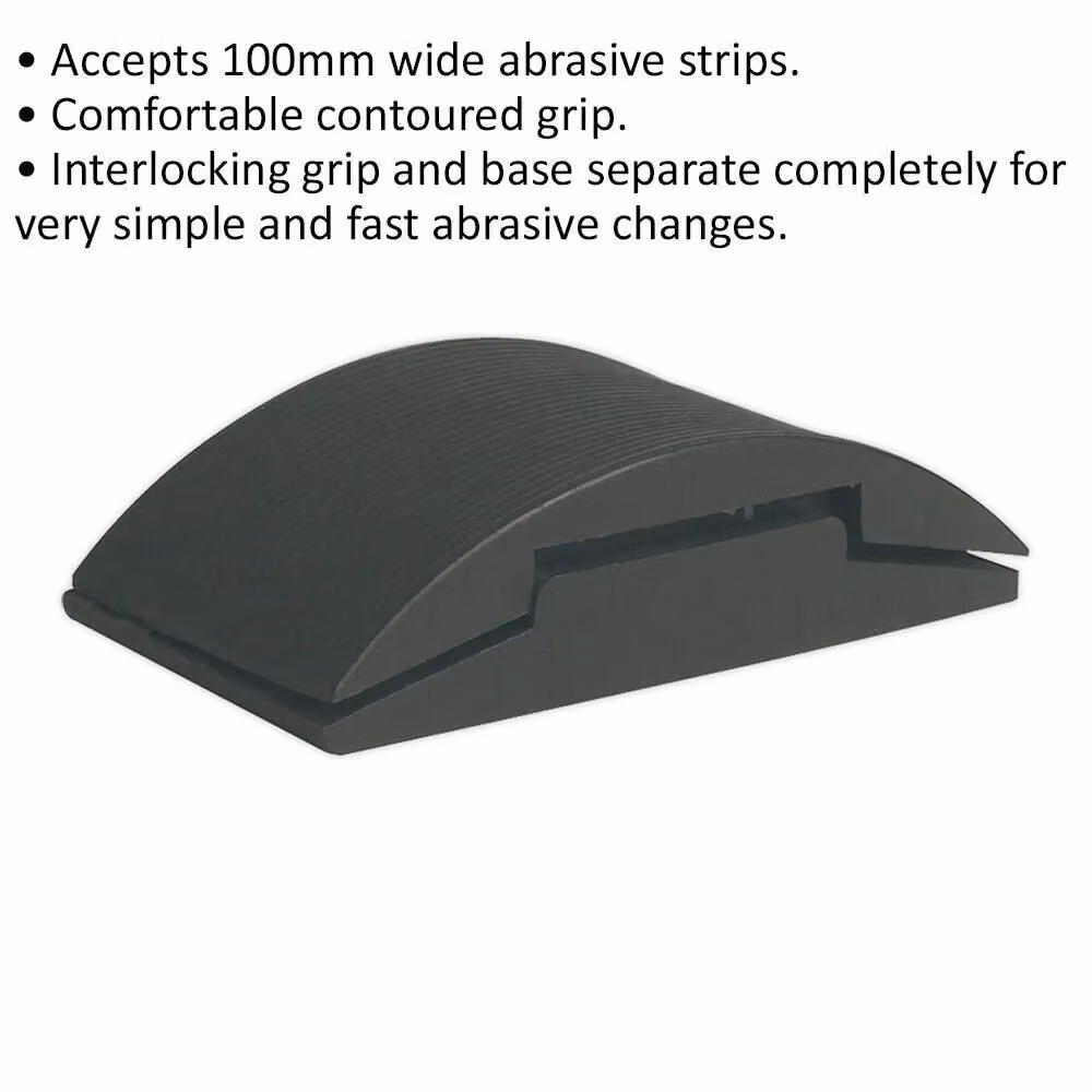 Loops Contoured Sanding Block in Black and Multicolour, W/D/H: 130 x 70 x 7 mm, Accepts 100mm Wide Abrasive Strips – 2