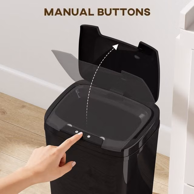 HOMCOM 15L Automatic Touchless Sensor Bin, Black