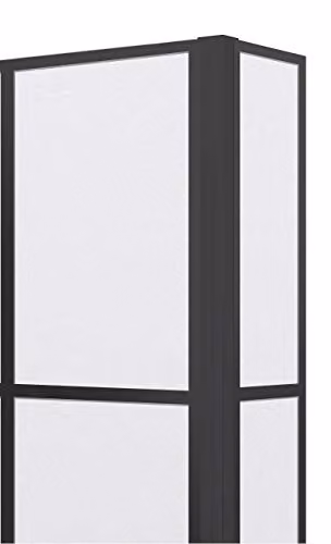 nuie NSBS7BF Pacific Modern Reversible Square Bath Screen with Fixed Return, 6mm Toughened Safety Glass, Matt Black, W: 143.0 cm, H: 80.8 cm – 2