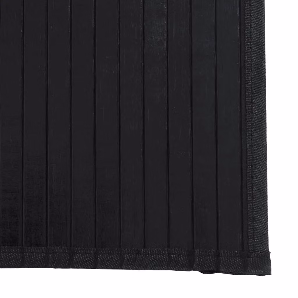 Berkfield Home Rectangular Bamboo Rug in Black, W/D/H: 70 x 200 cm – 3