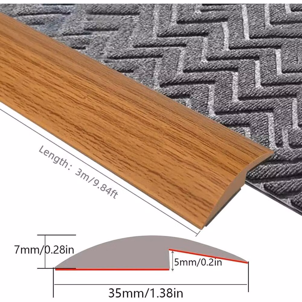 NESTLUNE Brown Self-Adhesive PVC Laminate Carpet Floor Edging Transition Bar, W: 52 cm, H: 5.2 cm – 2