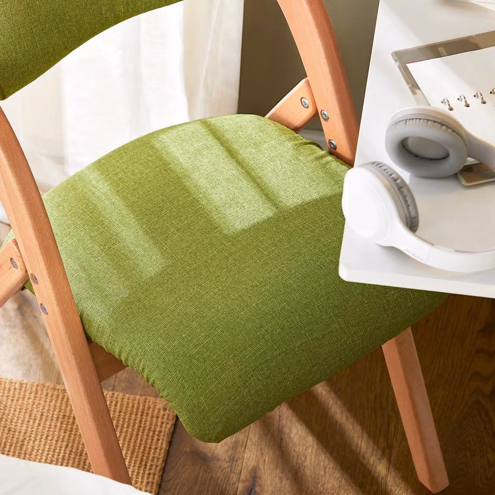 SoBuy Ergonomic Folding Wooden Chair in Green with Beech Wood Frame – 3