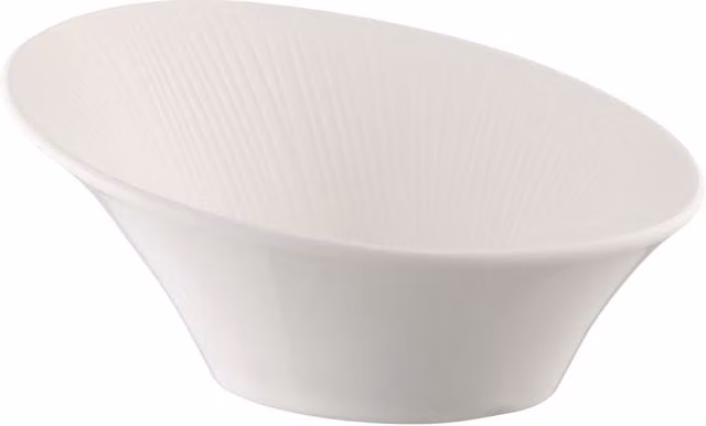 Belleek Living Erne Striped Porcelain Serving Bowl in White – 1