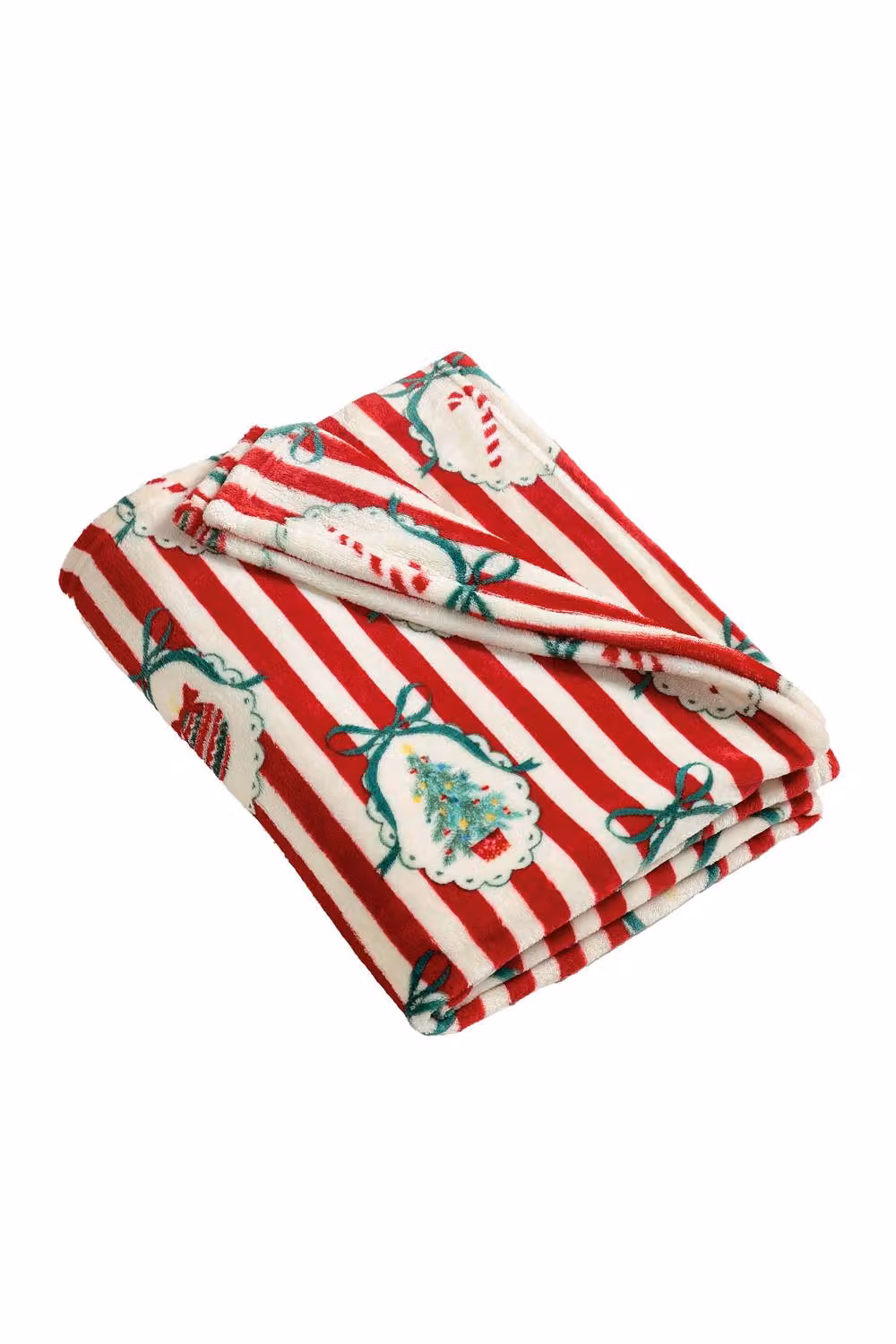 Catherine Lansfield Christmas Vintage Stripe Cosy Fleece Blanket Throw in Red, W/D/H: 130 x 170 cm – 4