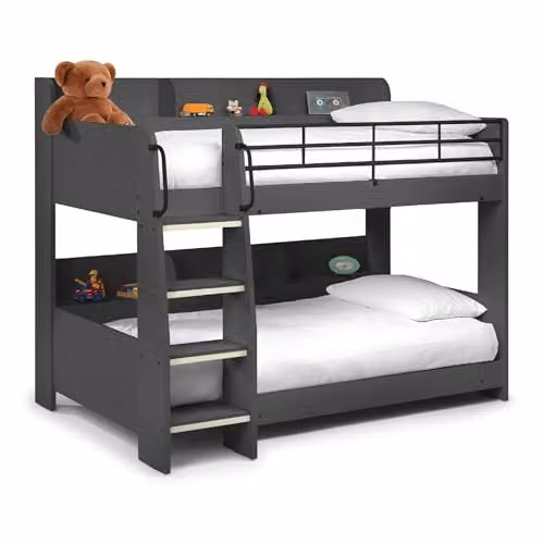 Julian Bowen Domino Two-Level Bunk Bed with Stairs and USB Charging Port, Anthracite, W/D/H: 90 x 190 x 199 cm – 4