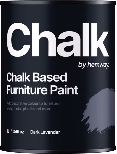 Hemway Chalk Based Furniture Paint in Dark Lavender Matt, 1L