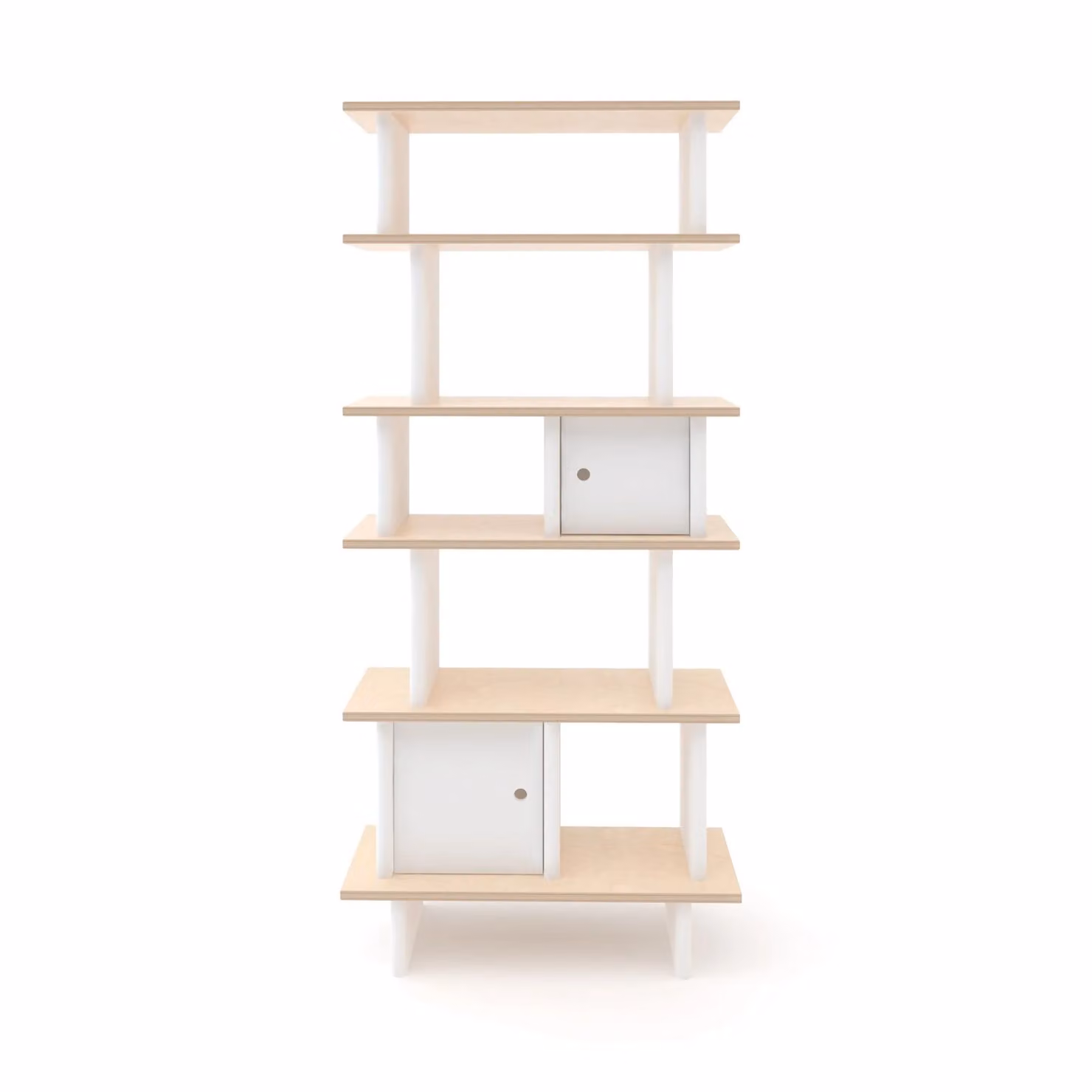 Oeuf NYC Vertical Mini Library in White and Birch, H 164.0 x W 75.0 x D 35.5 cm – 2
